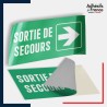 Adhésif signalisation d'évacuation - Sortie de secours - Flèche droite