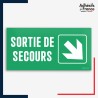 Signalétique évacuation - Sortie de secours - Flèche bas droite