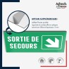 Plaque signalétique d'évacuation - Sortie de secours - Flèche bas droite