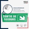 Panneau de signalisation des évacuations - Sortie de secours - Flèche bas droite