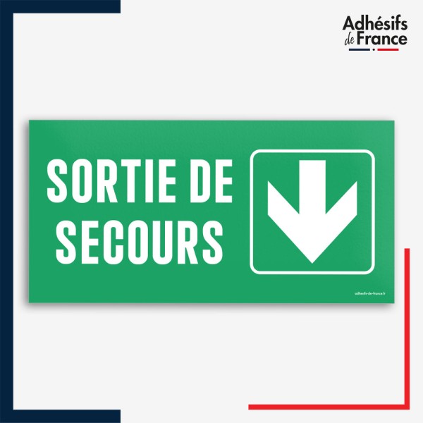 Signalétique évacuation - Sortie de secours - Flèche bas