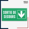 Signalétique évacuation - Sortie de secours - Flèche bas