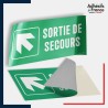 Adhésif signalisation d'évacuation - Sortie de secours - Flèche haut gauche
