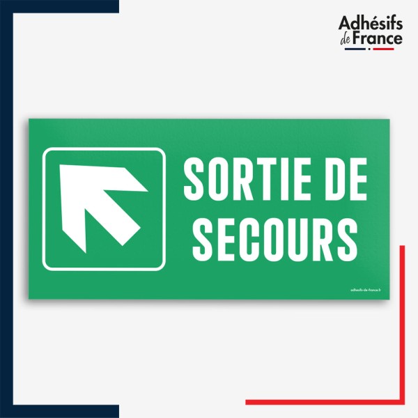 Signalétique évacuation - Sortie de secours - Flèche haut gauche