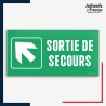 Signalétique évacuation - Sortie de secours - Flèche haut gauche