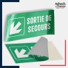 Adhésif signalisation d'évacuation - Sortie de secours - Flèche bas gauche
