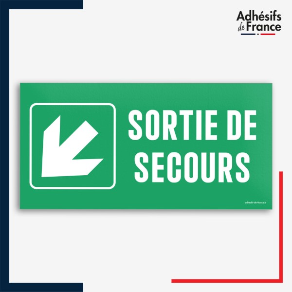 Signalétique évacuation - Sortie de secours - Flèche bas gauche