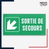 Signalétique évacuation - Sortie de secours - Flèche bas gauche