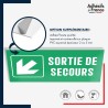 Panneau de signalisation des évacuations - Sortie de secours - Flèche bas gauche