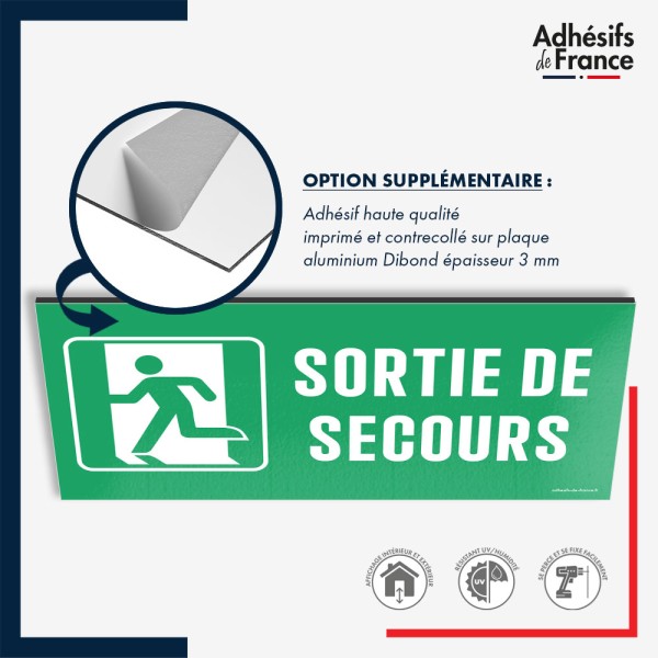 Plaque signalétique d'évacuation - Sortie de secours gauche