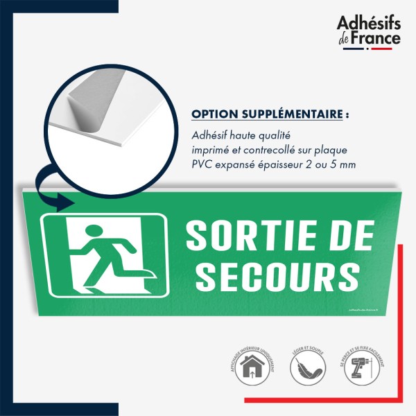 Panneau de signalisation des évacuations - Sortie de secours gauche