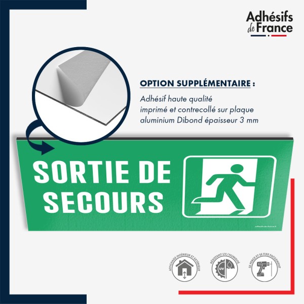 Plaque signalétique d'évacuation - Sortie de secours droite
