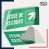 Adhésif signalisation d'évacuation - Issue de secours - Flèche haut droite