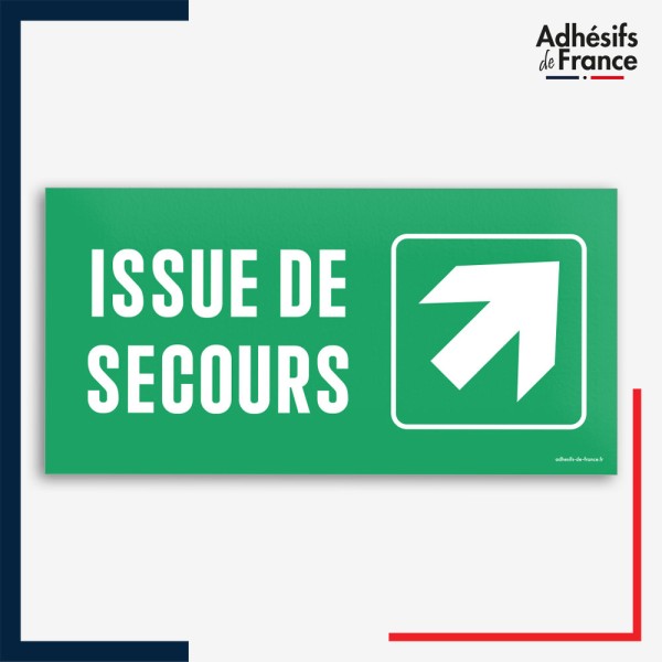 Signalétique évacuation - Issue de secours - Flèche haut droite