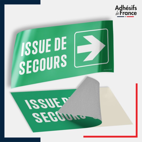 Adhésif signalisation d'évacuation - Issue de secours - Flèche droite