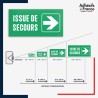 Visibilité et installation de signalétique évacuation - Sortie de secours - Flèche droite