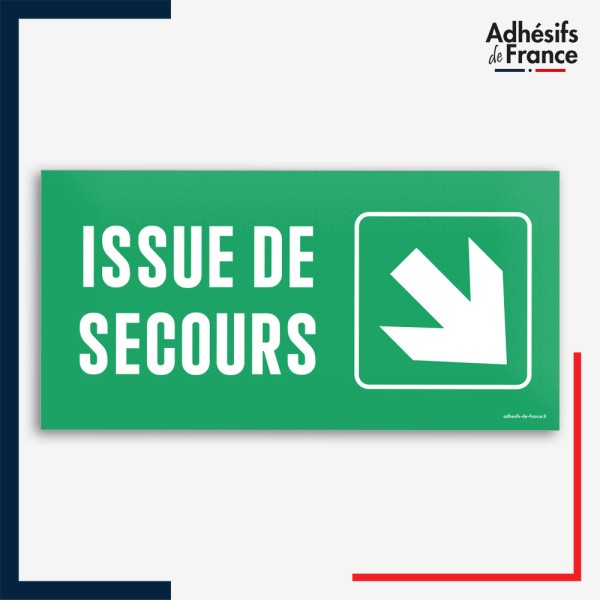 Signalétique évacuation - Issue de secours - Flèche bas droite