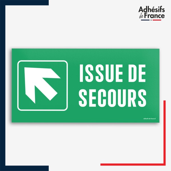 Signalétique évacuation - Issue de secours - Flèche haut gauche