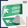 Adhésif signalisation d'évacuation - Issue de secours - Flèche haut gauche