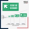 Visibilité et installation de signalétique évacuation - Issue de secours - Flèche haut gauche