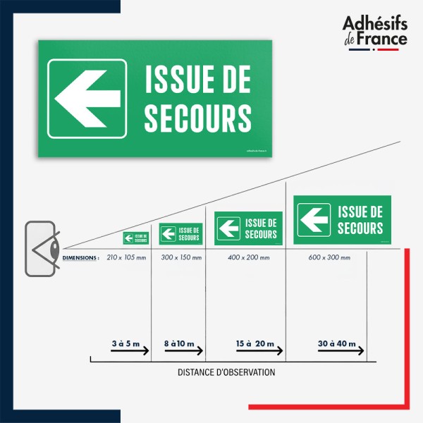 Visibilité et installation de signalétique évacuation - Issue de secours - Flèche gauche