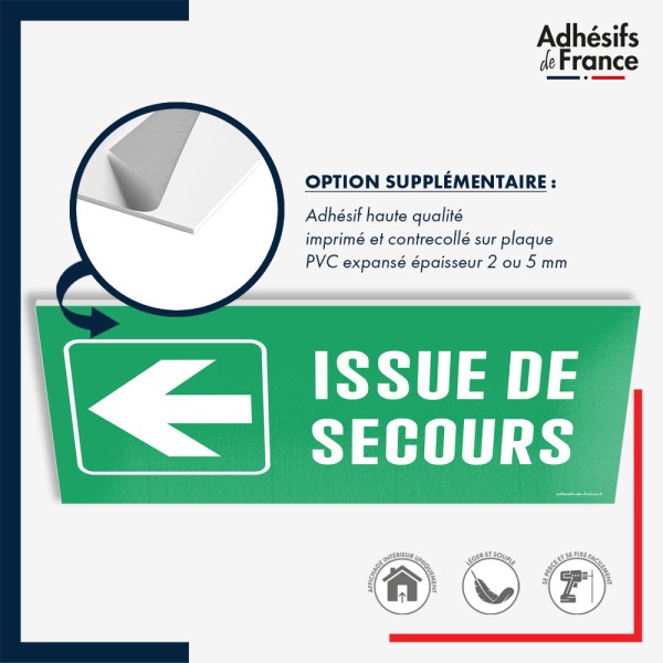 Panneau de signalisation des évacuations - Issue de secours - Flèche gauche