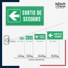 Visibilité et installation de signalétique évacuation - Sortie de secours - Flèche gauche