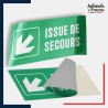 Adhésif signalisation d'évacuation - Issue de secours - Flèche bas gauche