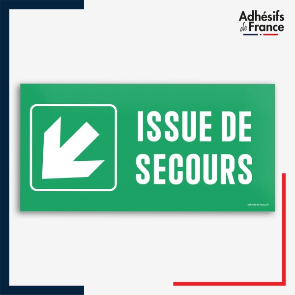 Signalétique évacuation - Issue de secours - Flèche bas gauche