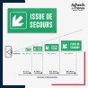 Visibilité et installation de signalétique évacuation - Issue de secours - Flèche bas gauche
