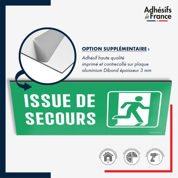 Plaque signalétique d'évacuation - Issue de secours droite
