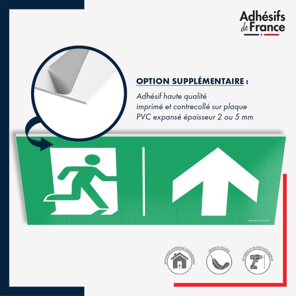 Panneau de signalisation des évacuations - Flèche haut