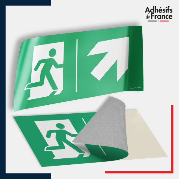 Adhésif signalisation d'évacuation - Flèche haut droite