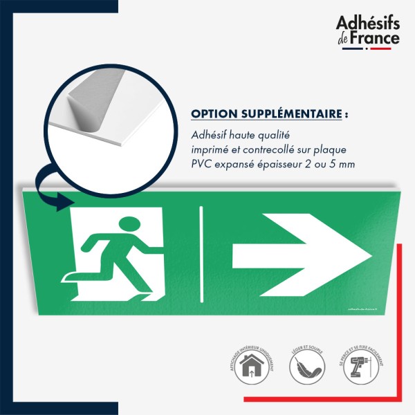 Panneau de signalisation des évacuations - Flèche droite