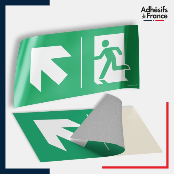 Adhésif signalisation d'évacuation - Flèche haut gauche