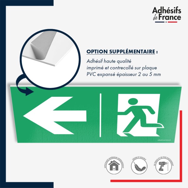 Panneau de signalisation des évacuations - Flèche gauche