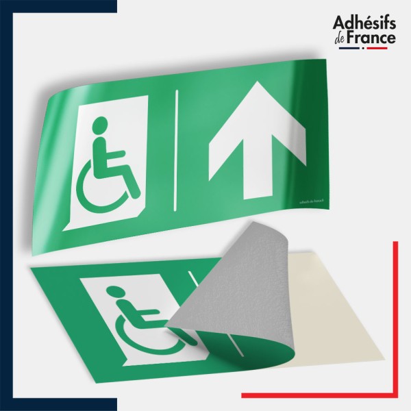 Adhésif signalisation d'évacuation PMR - Flèche haut