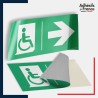 Adhésif signalisation d'évacuation PMR - Flèche droite
