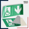 Adhésif signalisation d'évacuation PMR - Flèche bas