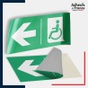 Adhésif signalisation d'évacuation PMR - Flèche gauche