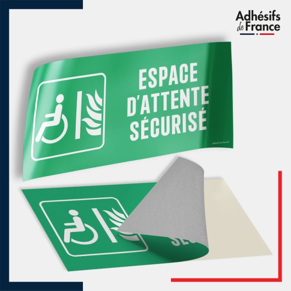 Adhésif signalisation d'évacuation - Espace d'attente sécurisé gauche