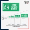 Visibilité et installation de signalétique évacuation - Espace d'attente sécurisé gauche