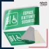 Adhésif signalisation d'évacuation - Espace d'attente sécurisé droite