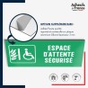 Plaque signalétique d'évacuation - Espace d'attente sécurisé droite