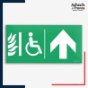 Signalétique évacuation - Espace d'attente sécurisé flèche haut