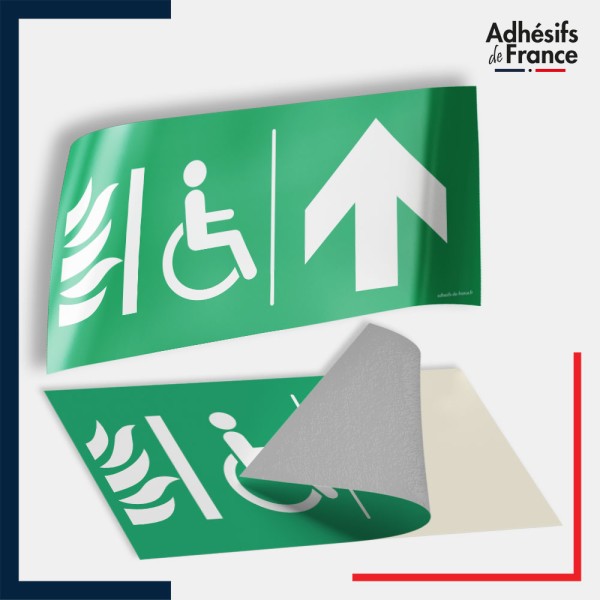 Adhésif signalisation d'évacuation - Espace d'attente sécurisé flèche haut