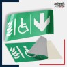 Adhésif signalisation d'évacuation - Espace d'attente sécurisé flèche bas