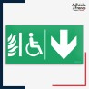 Signalétique évacuation - Espace d'attente sécurisé flèche bas