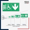 Visibilité et installation de signalétique évacuation - Espace d'attente sécurisé flèche bas