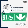 Panneau de signalisation des évacuations - Espace d'attente sécurisé flèche bas